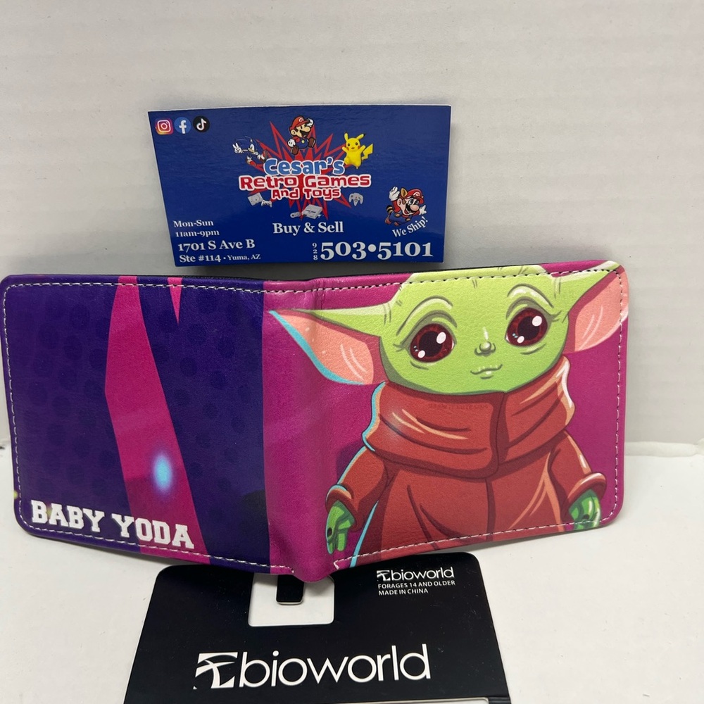 Bioworld Baby Yoda Pink and Green Wallet